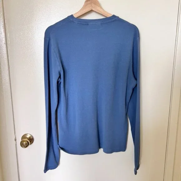 NN07 Clive Long Sleeve Waffle Knit Tee Shirt In Bering Sea M​ - Picture 8 of 8